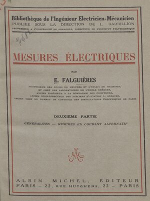 cover image of Mesures électriques